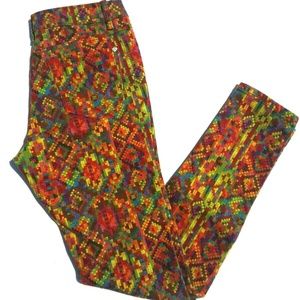 Princess Vera Wang Born To Rule Skinny Jeans Multicolor Boho Size 3 EUC